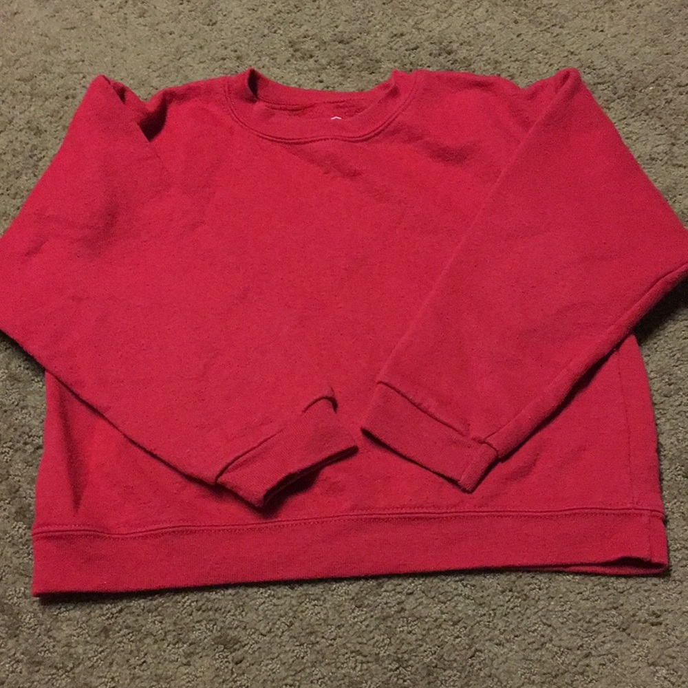 Girls size Small solid red sweatshirt by Hanes